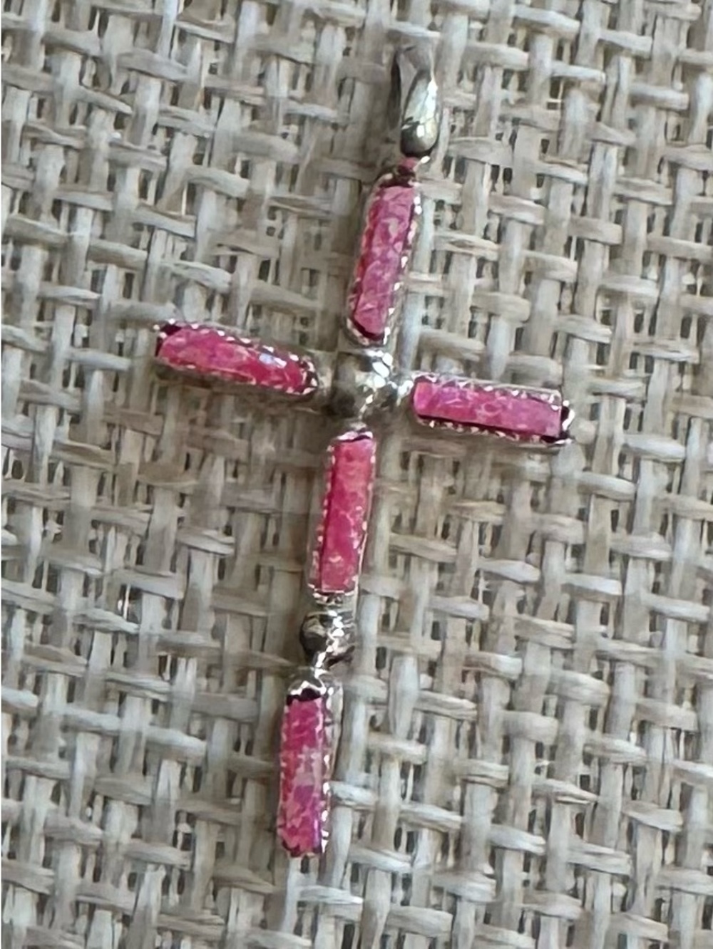 Native American 9.25 Sterling Silver Cross Pendant